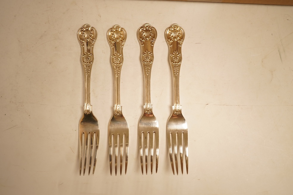 Two George V engine turned silver cigarette cases, largest 12.6cm, together with a pair of Asprey & Co silver ashtrays, a small silver dish, a silver condiment, six silver napkin rings, seven plated items and a quantity